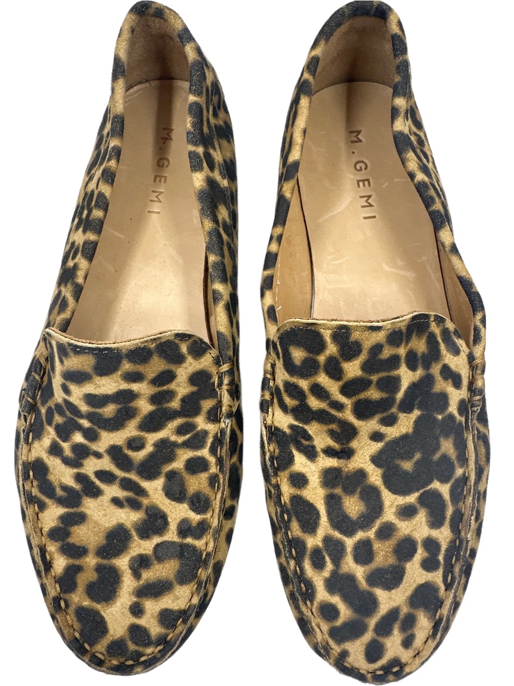 M.Gemi The Felize Leopard Print Suede Driving Loafers Size 41 Luxury